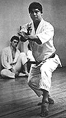 Master Ueshiro demonstrating kata Chinto