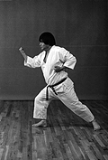 Master Ueshiro demonstrating Fukugata San